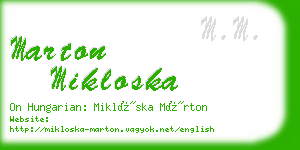 marton mikloska business card